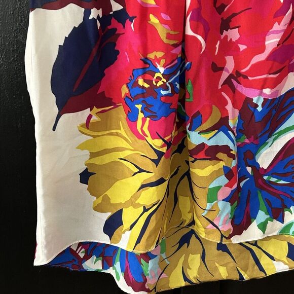 Maeve Anthropologie Mixed Bouquet Floral Sleeveless Silk Top Size 4 Blouse - Picture 3 of 10